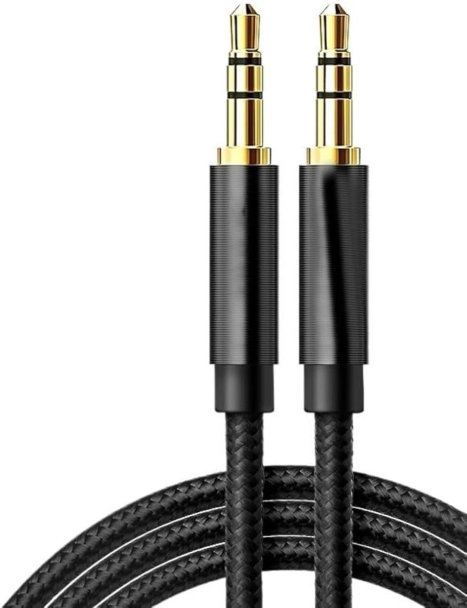 Image of Aux kabel - Geluidskabel - Jack naar Jack - 3,5mm - Analoog stereo geluid - 1,5 meter - Aux cable - Geluidsoverdracht - Gevlochten kabel - Zwart - Jonyx