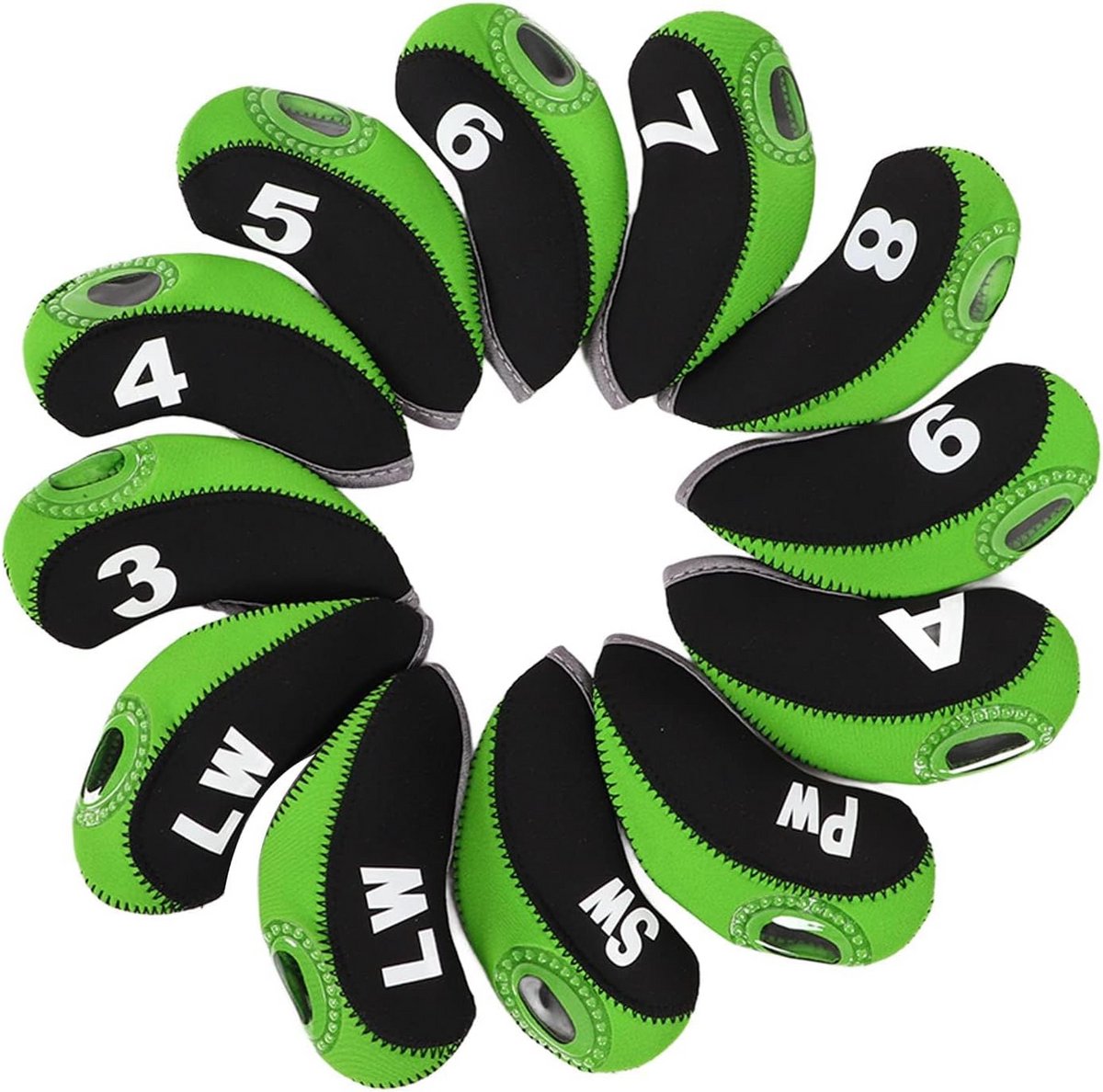 Set van 12 Waterdichte Golf IJzer Headcovers - Neopreen Club Beschermhoezen