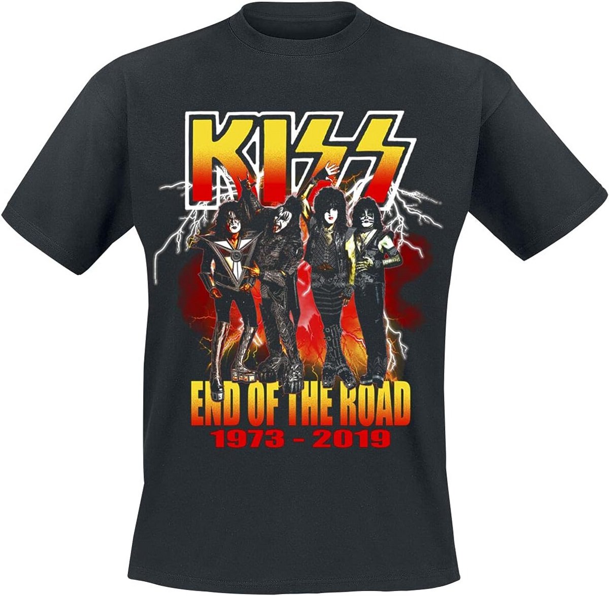 T-shirt met Bliksem Design voor Fans van Rockmuziek Zwart