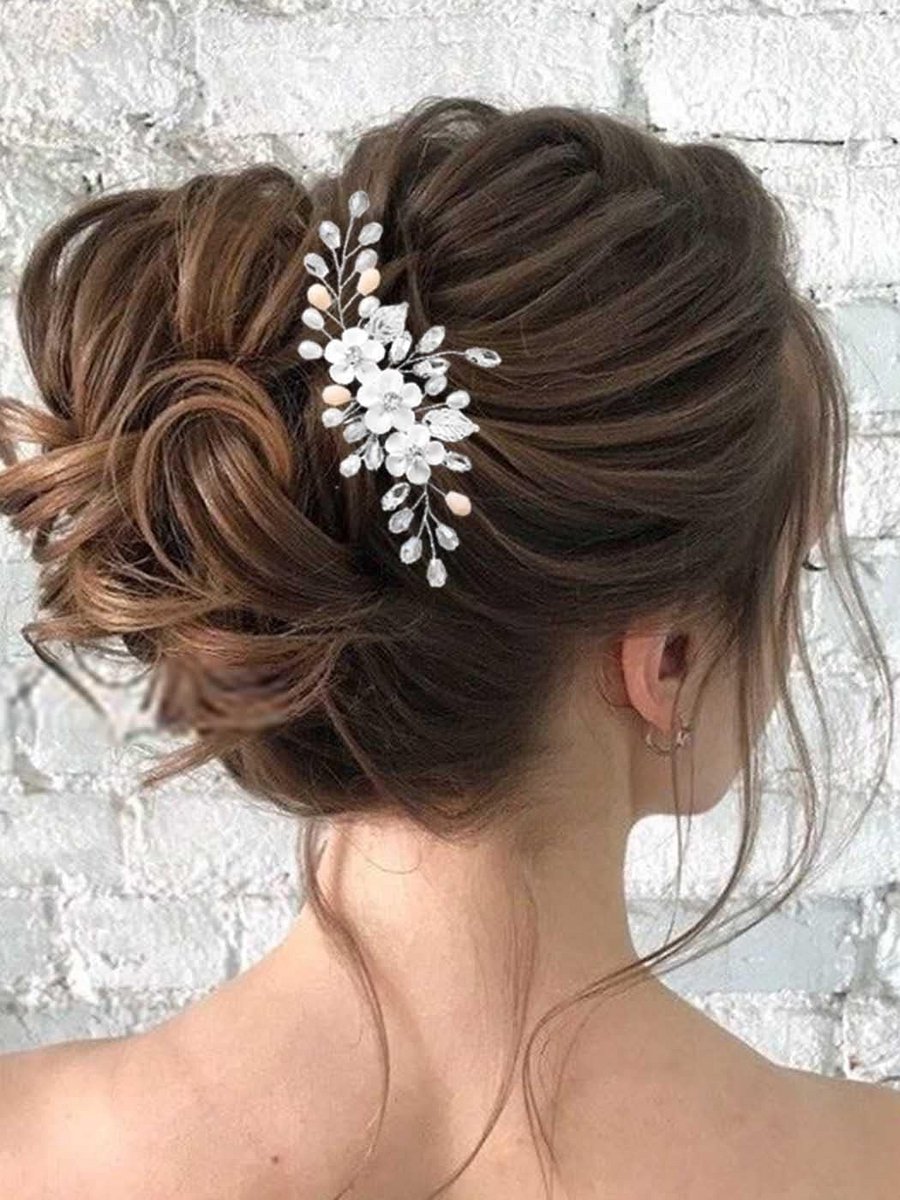 Elegante bruidshaarkam met kristal en parels voor bruiloft