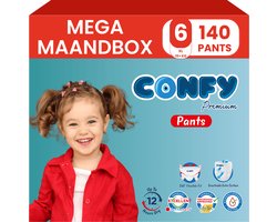 Confy Premium Pants - Luierbroekjes Maat 6 (15+kg) - 140 Luierbroekjes - Mega Maandbox