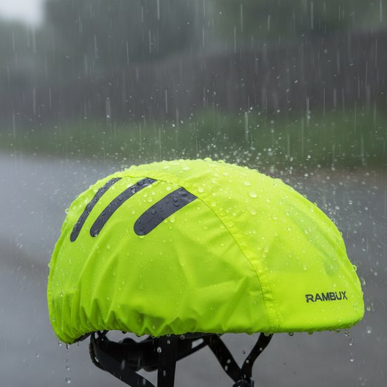 RAMBUX® - Helmcover Fietshelm - Fluor - Waterdicht - Reflecterend - Regenhoes van Merkloos — afbeelding 4