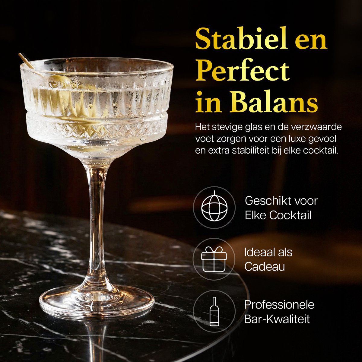 Bar Dedicated Martini Glazen - Cocktailglazen Set van 6 - 350 ml - Uniek Design - Luxe Glaswerk — cadeau in Kookcadeaus - foto 4