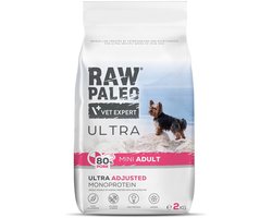 Raw Paleo Ultra - Hondenvoer Droogvoer - Monoproteïne Varkensvlees - Graanvrij & Erwtenvrij - Voor Kleine Volwassen Honden 2kg