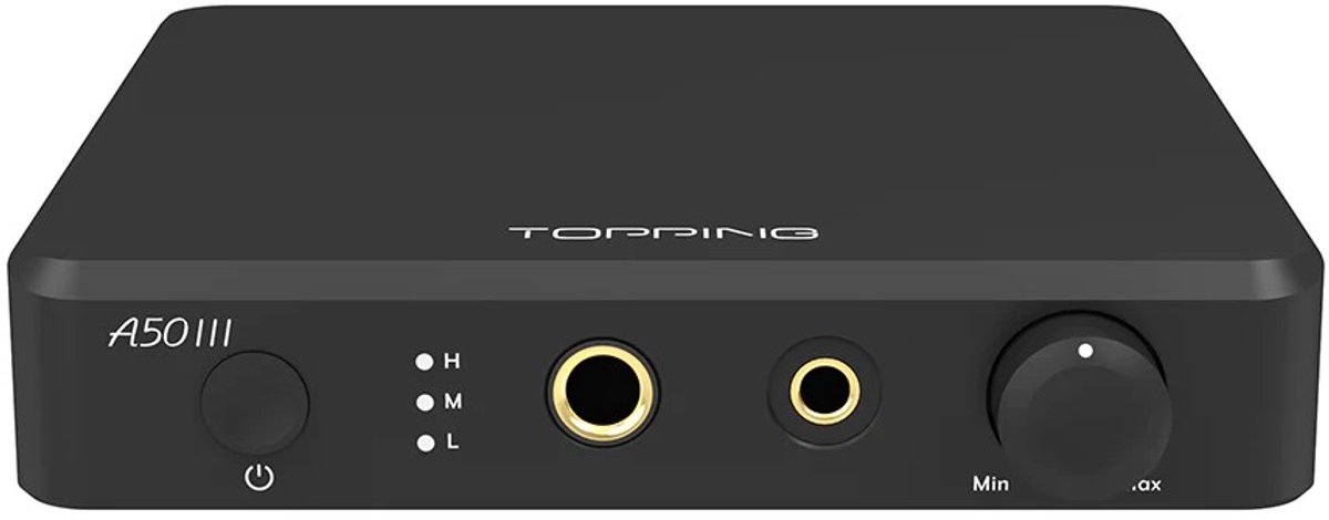 Topping A50 III Black – High‑Performance Headphone Amplifier – NFCA – Voorversterkerfunctie – Zwart
