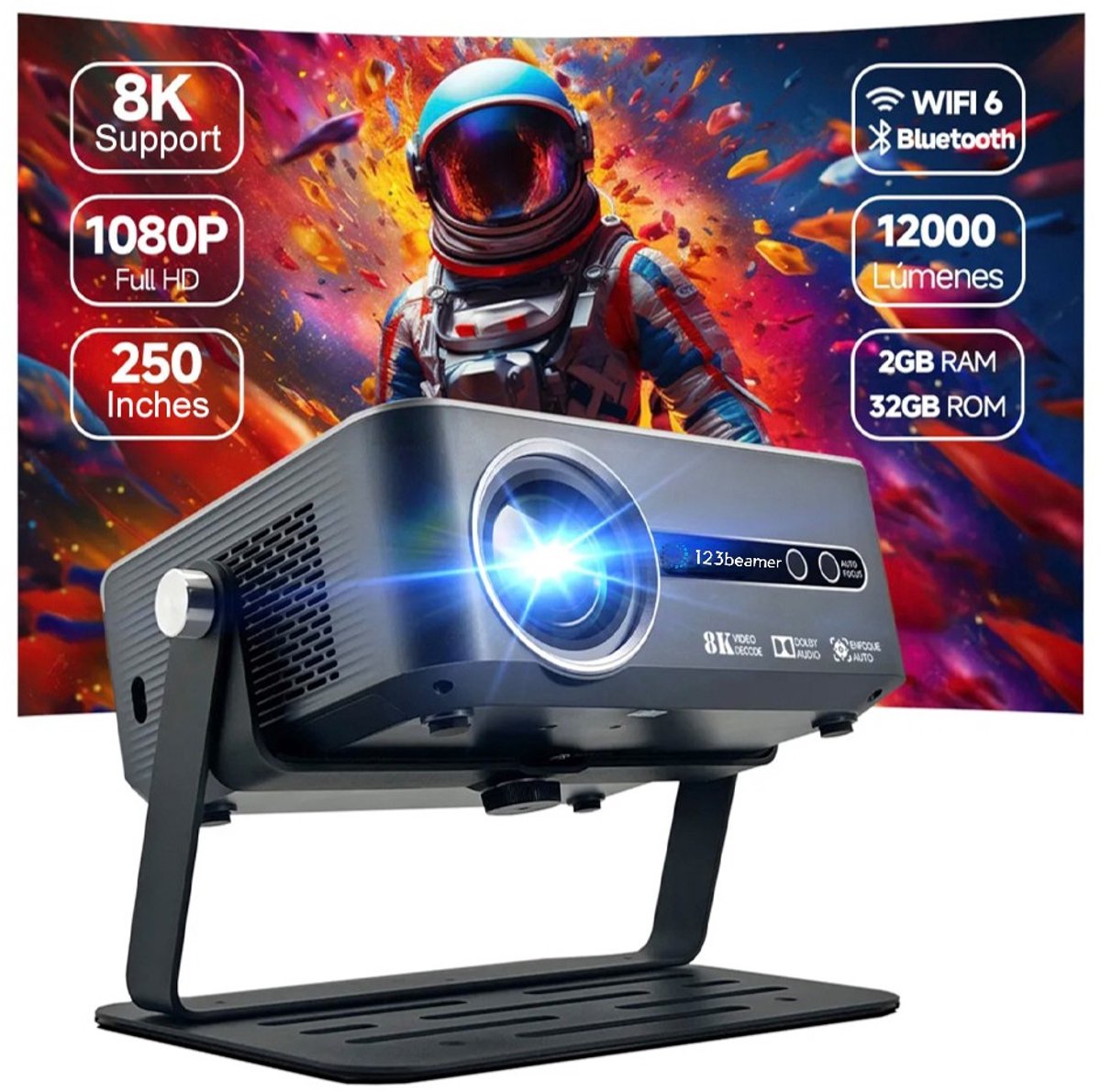 123Beamer - BIGVIEW - Projector - 4K - FullHD - 700ANSI Lumen