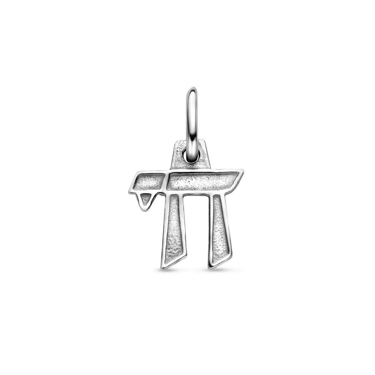 zilver gerhodineerd hanger chai teken 1336900