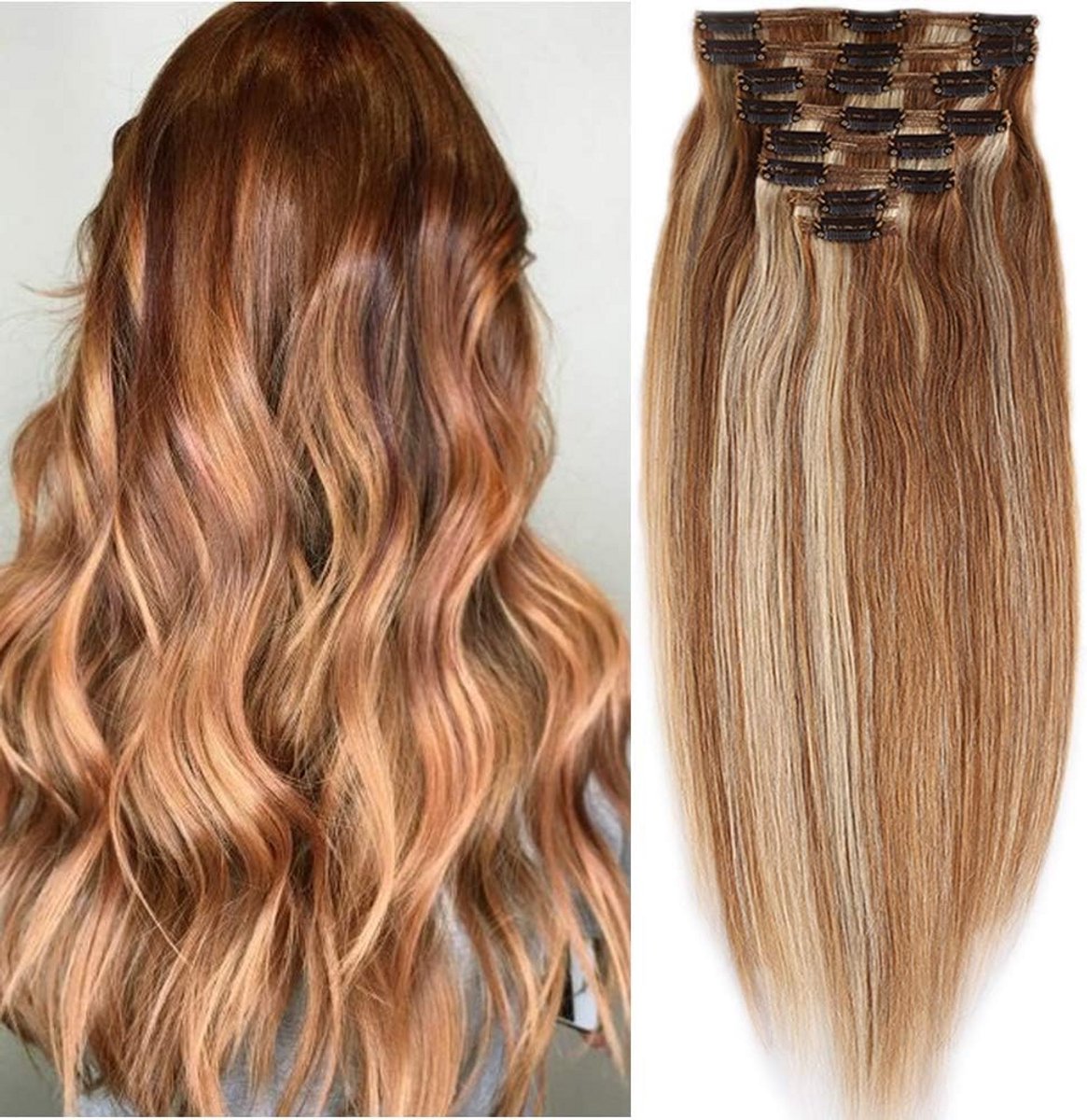 Clip In Haarverlengingen Menselijk Haar Set Volle Look 8 Delen