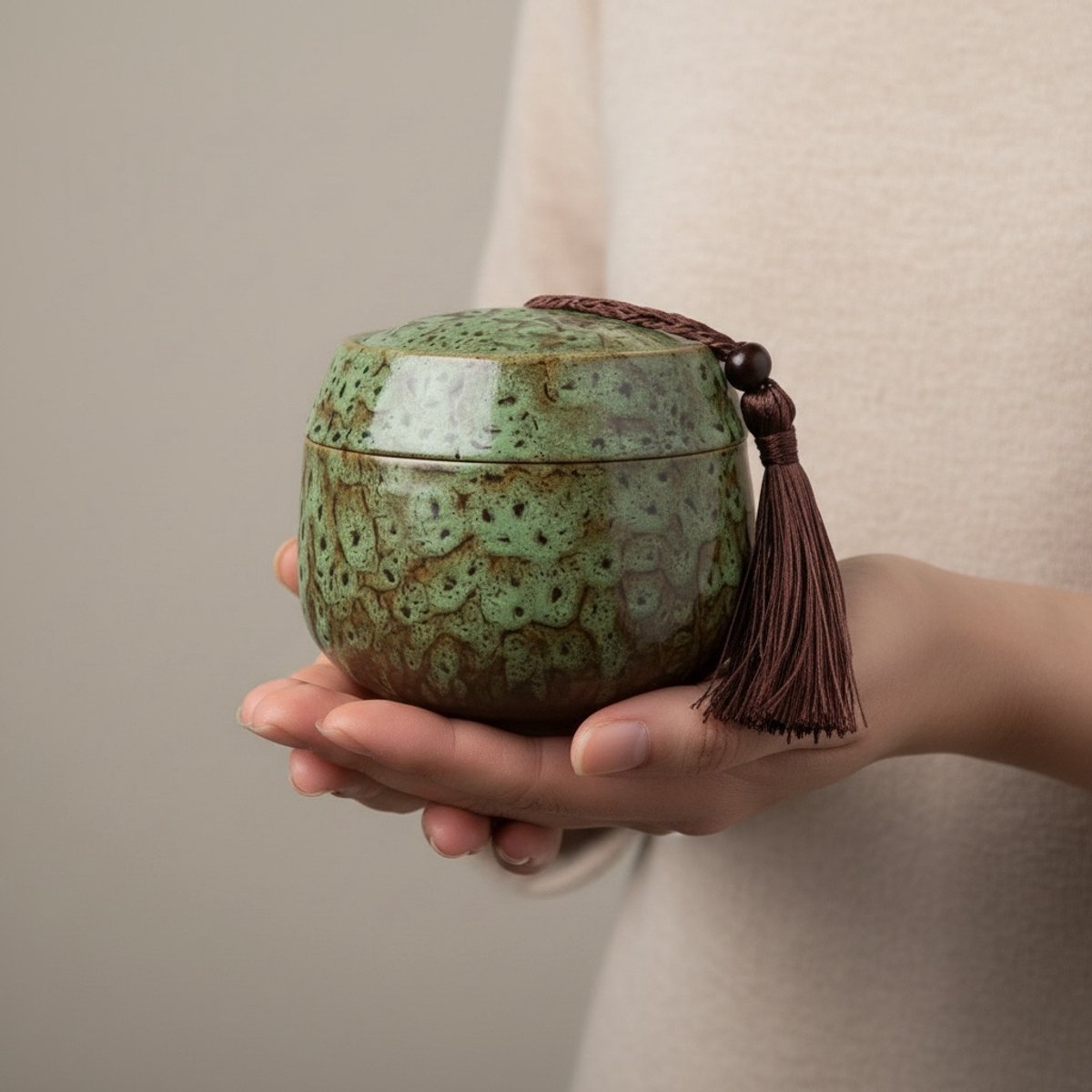 Artic Harmoniq Urn (XL) – Groen – 515ML – Hoogwaardig Keramiek – Handgemaakt – As Urn – Menselijk As – Huisdieren Urn – Urn Hond – Urn Kat – Urn voor As Volwassenen – Urne – Urnen – Mini Urn – Urne Volwassenen