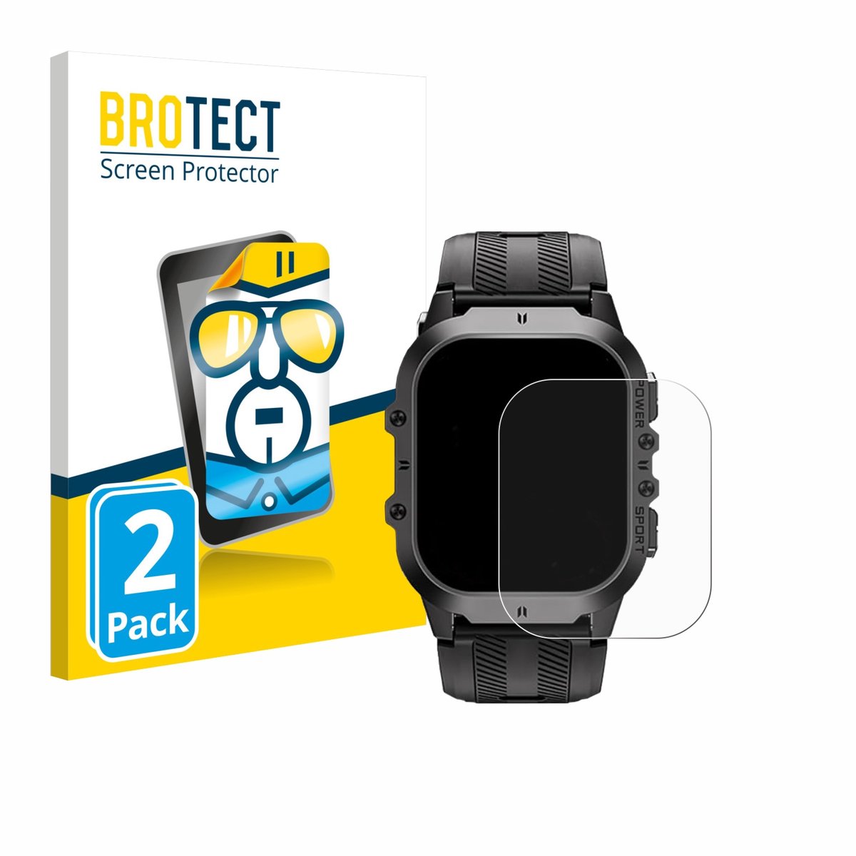 BROTECT - Screenprotector voor Oukitel BT20 1.96" - Folie Beschermfolie transparant 2 Stuks