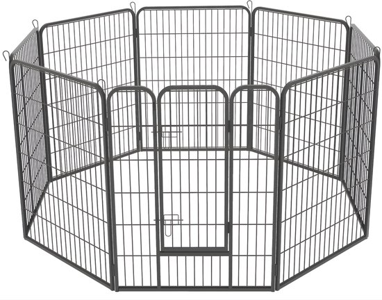 Hondenren XXL - Puppyren - Hondenbench - Staal - 100 cm hoog - 640 cm omtrek - Uitbreidbaar