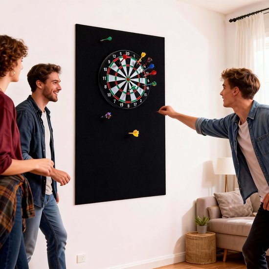 Dartbord bescherming - 6-delig - 60x90 cm - zwart — afbeelding 5