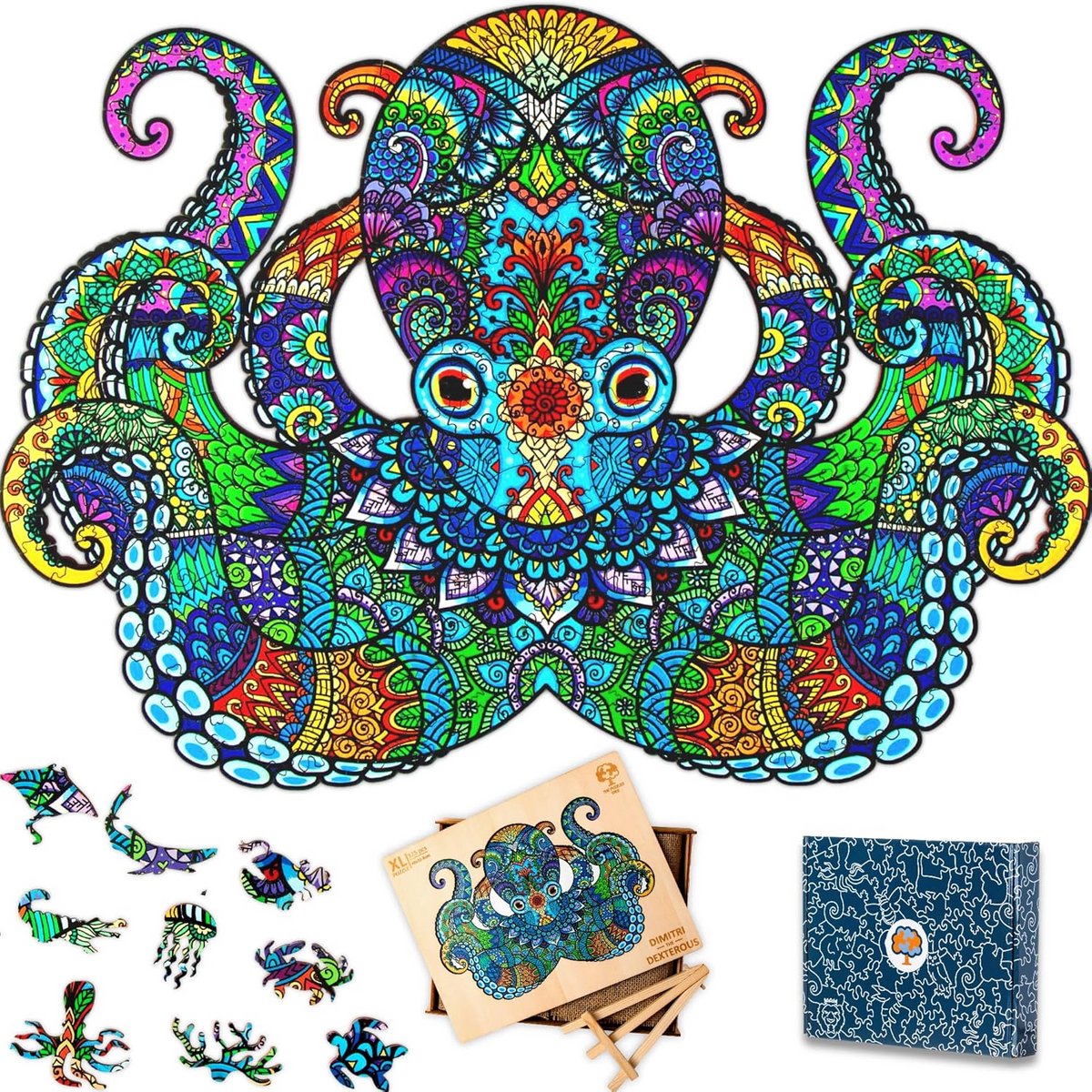 Houten Puzzel Dieren - Complexe Puzzelstukken voor Volwassenen - Stimuleert Hersenen