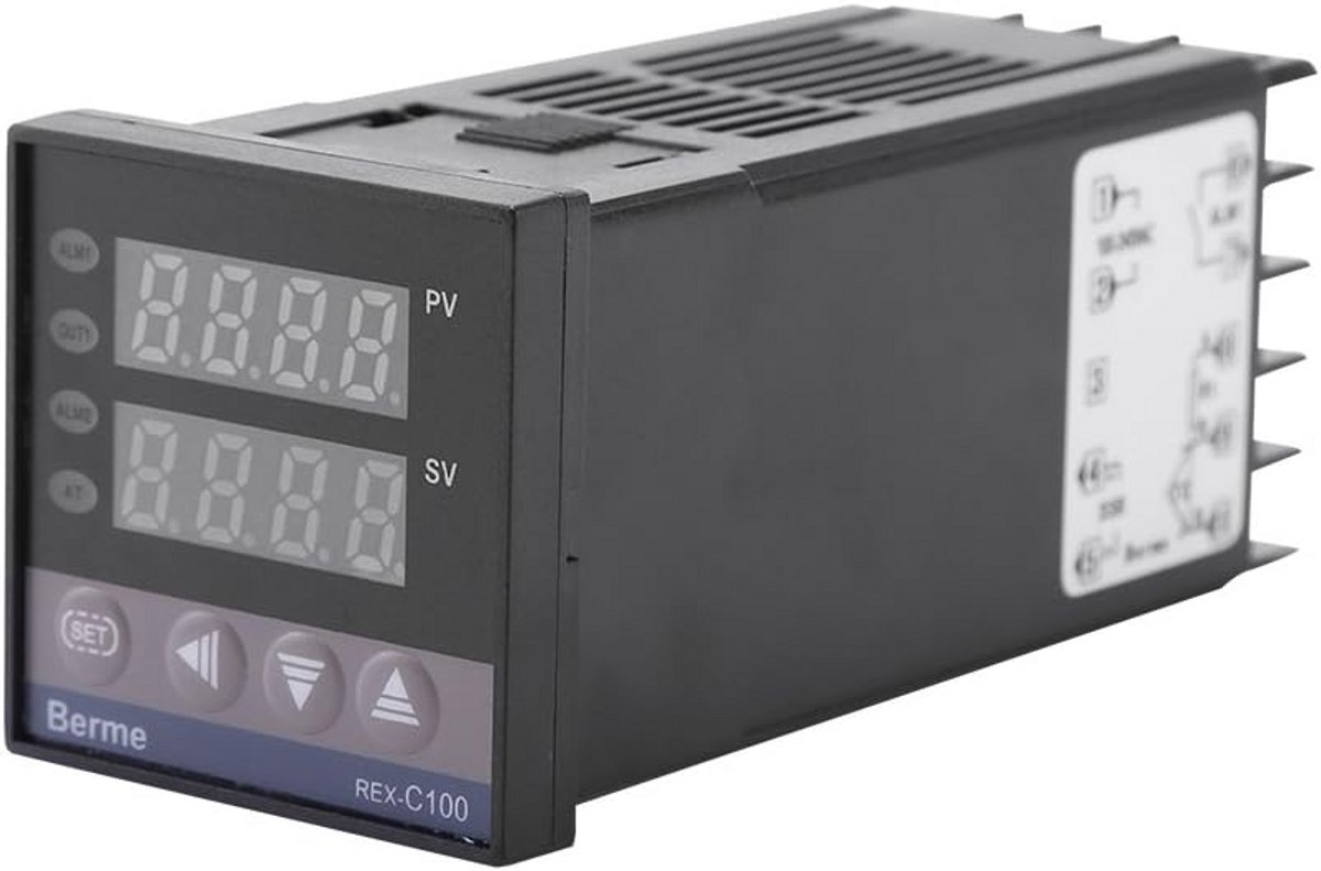 Digitale Temperatuurregelaar PID Regelaar met Dubbele Weergave en Alarm - 0 tot 1300°C