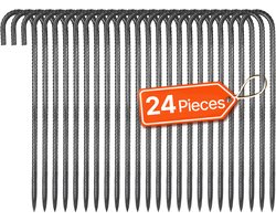 VEVOR 24-pack J-type Grondankers Grondpennen Tentharingen 406,4mm