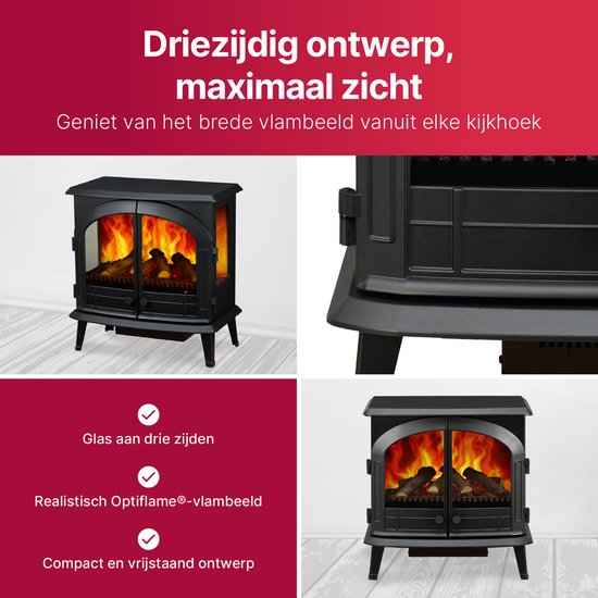 Cheminée électrique Dimplex Emberley - Effet de flamme 3D avec chauffage et foyer - Cheminée LED avec effet de flamme Optiflame - Réchauffeur d'air 2 kW - Comprend une télécommande et un contrôle par application