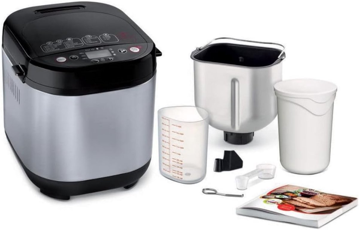 Aura® Broodbakmachine - Broodbakmachines - Broodbak machine - Zilver/Zwart- 29cm x 31cm x 29cm