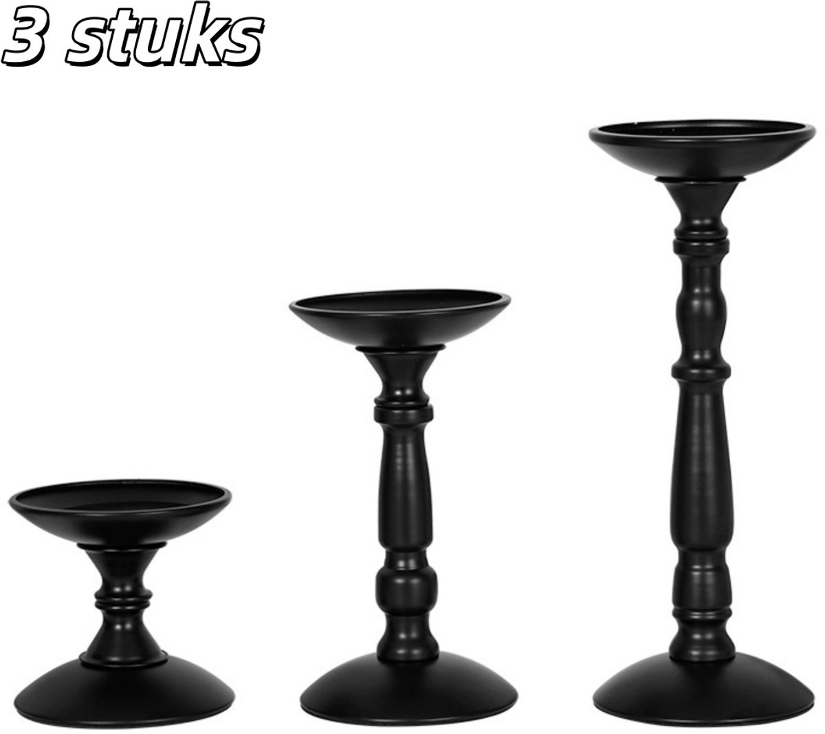 3 stuks - Kandelaars - Smeedijzeren Kandelaars - Geurende Kandelaars - Amerikaanse Vintage