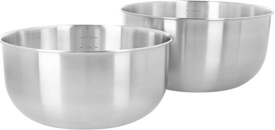 Two stainless-steel Demeyere mixing bowls