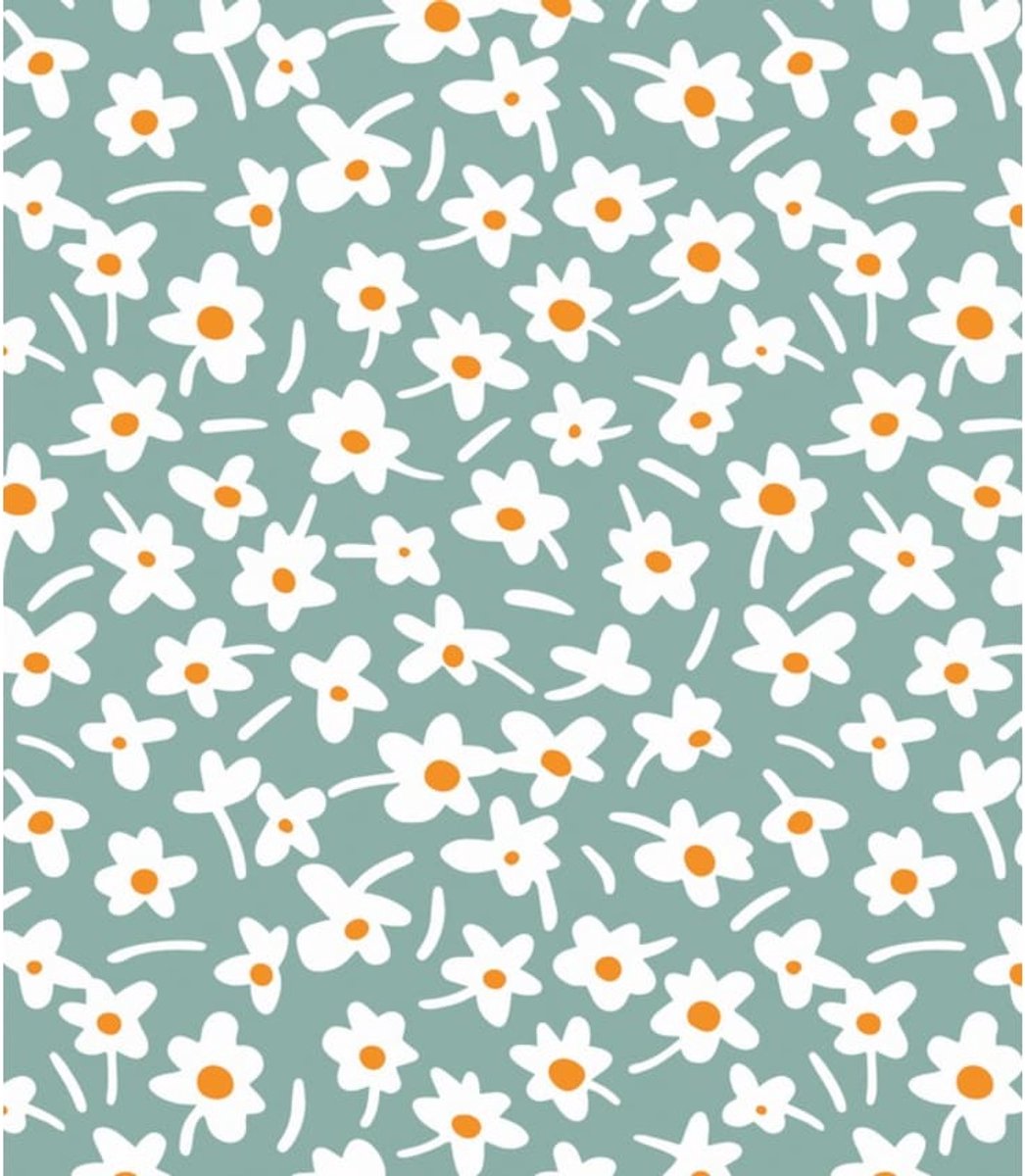 BINK Bedding Tafelkleed - Tafelzeil Happy Days Green - PVC 150 x 145 cm - bloemen - afneembaar - feest - feestdecoratie - kinderfeestje - verjaardag - buiten eten