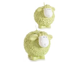 Set van 2 Schaap Kaarsen Groen - Paas- en Lentedecoratie
