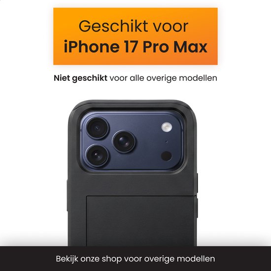 Étui R2B pour iPhone 17 Pro Max avec porte-cartes - 3 cartes - Protection d'écran - Housses de téléphone - Étui pour téléphone portable adapté à iPhone 17 Pro Max - Étui de téléphone - Modèle Utrecht