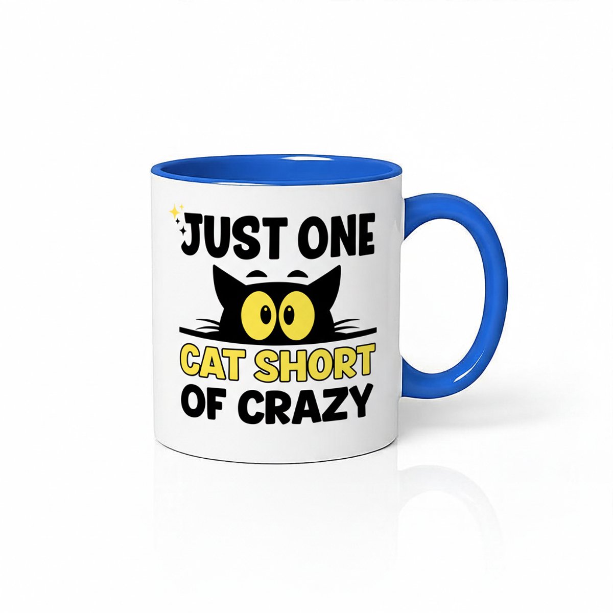 Just One Cat Short of Crazy - Koffiemok met Katten Design - 330ml