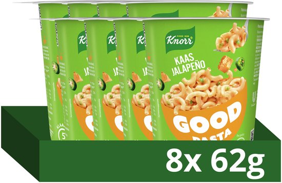 Knorr Good Pasta - Kaas Jalapeño - klaar in 5 minuten - 8 x 62 g