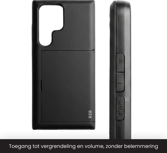 Étui R2B adapté pour Samsung Galaxy S26 Ultra avec Porte-cartes - 3 Cartes - Protecteur d'écran - Étuis de téléphone - Étui GSM - Phone Case - Modèle Utrecht