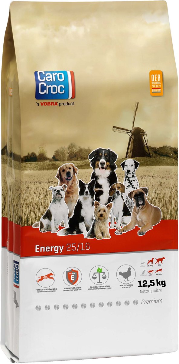 Carocroc Premium Energy 25/16 125 kg - Hond