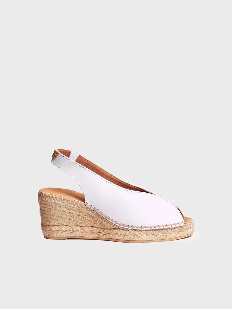 Espadrille met peeptoe-sleehak | LAILA-P