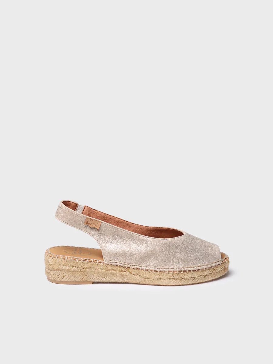 Dames espadrille met open neus van glanzend leer | ERICA-AS