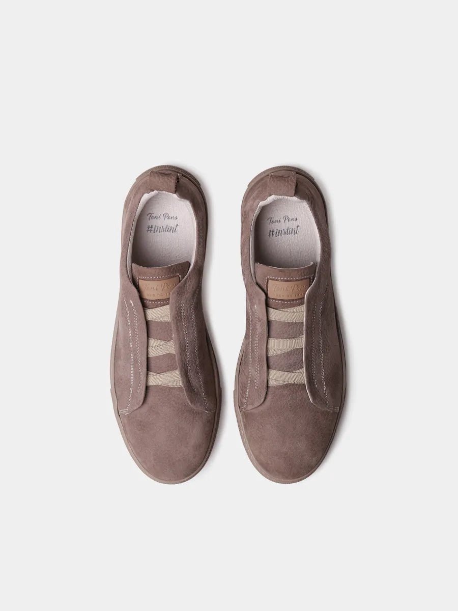 Nubuck sneakers voor heren met elastische veters | DORCA