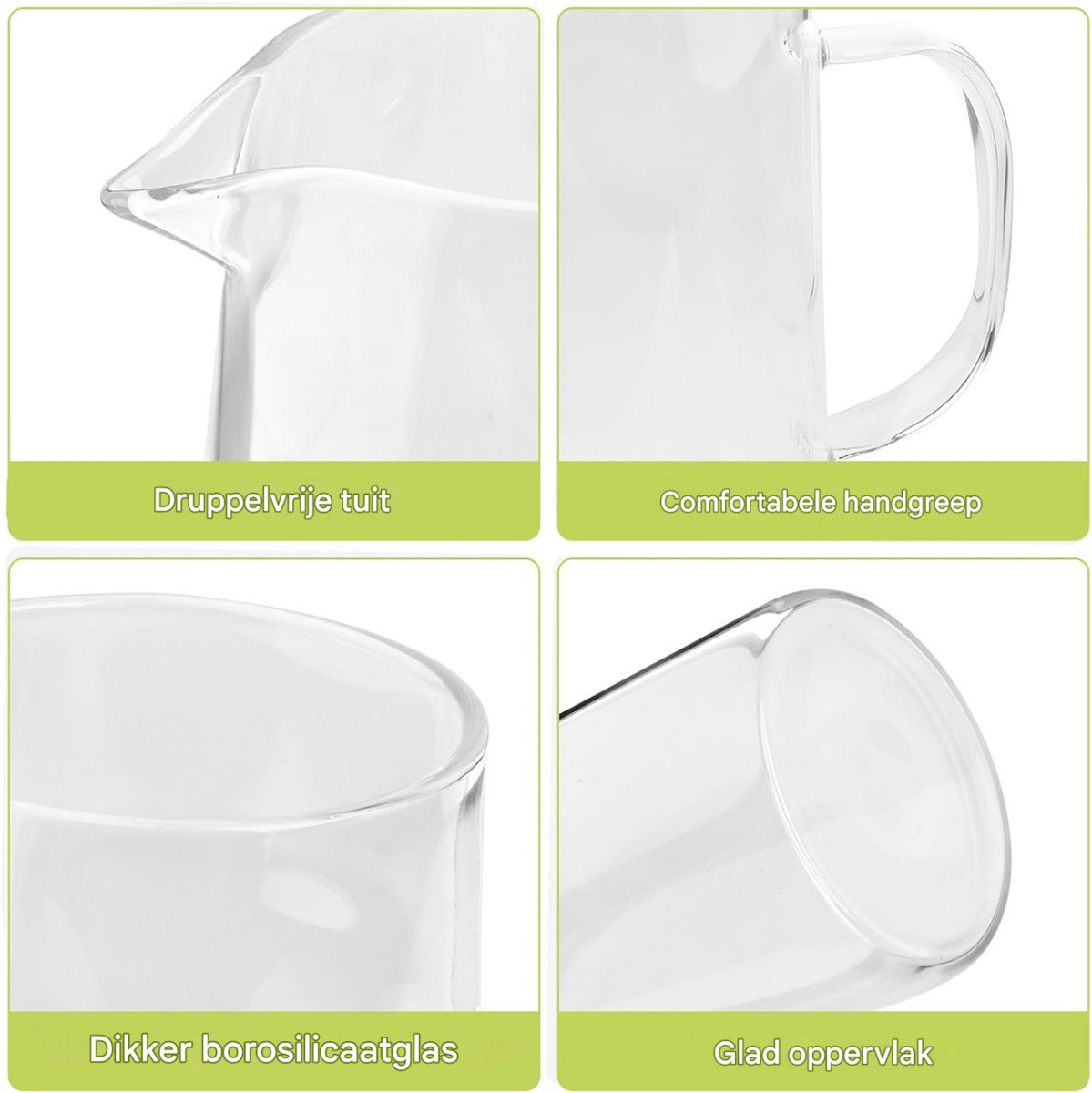 QTTVBTNA – 1 Stuk Glazen Waterkan met Deksel – Transparante Waterkaraf – Duurzame Glaskan voor Water, Sap en Drankjes – Praktische Waterkan voor Dagelijks Gebruik, Tafelserveren en Keuken – 1,5 Liter — cadeau in Cadeau-ideeën - foto 7