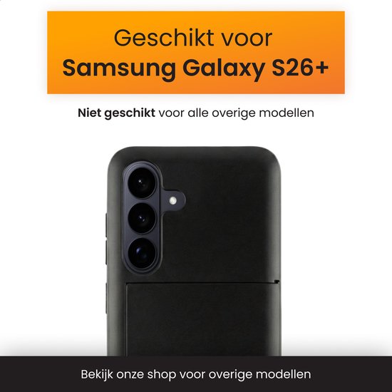 Coque de téléphone noire avec porte-cartes, convient pour Samsung Galaxy S26+.