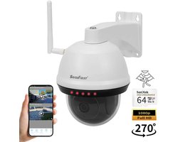 SecuFirst CAM214W met 64GB Opslag Dome Camera wit - IP Camera draai- en kantelbaar voor buiten - FHD 1080P