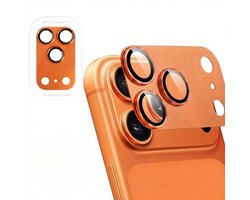 Camera Lens Protector Geschikt voor iPhone 17 Pro – Oranje | 9H Glas | Aluminium Frame | Volledige Dekking | Helder & Krasbestendig