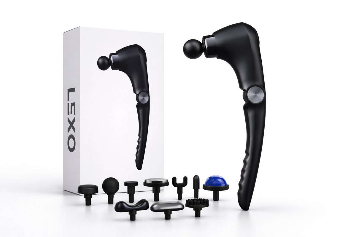 LEXO® - Massage Gun Professioneel - Massage Apparaat - Massageapparaat - Massage Pistool - 10 opzet stukken - Warm & Koud