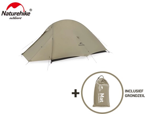Naturehike Cloud Up 1 PRO - 1 persoons tent - Ultra Lichtgewicht tent - Incl. grondzeil - 20D 3000MM - Outdoor - Waterdicht - Kampeertent - Trekkerstent - Koepeltent