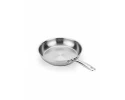 Bavary® Professionele RVS Frying Pan - 28CM - 18/10 Inox - Tri-Ply Bodem - Duurzame Koekenpan zonder Coating - Geschikt voor Inductie