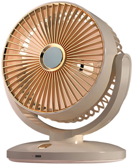Elektrische tafelventilator 20 cm, stille luchtcirculator, 5 snelheden, compact, draagbaar, energiezuinig, geschikt voor kantoor en studentenkamer