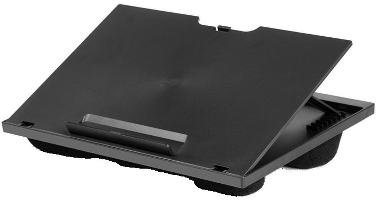 laptop stand - Adjustable laptop table for lap - Laptop stand with cushion on the bottom - Lap pad - zwart