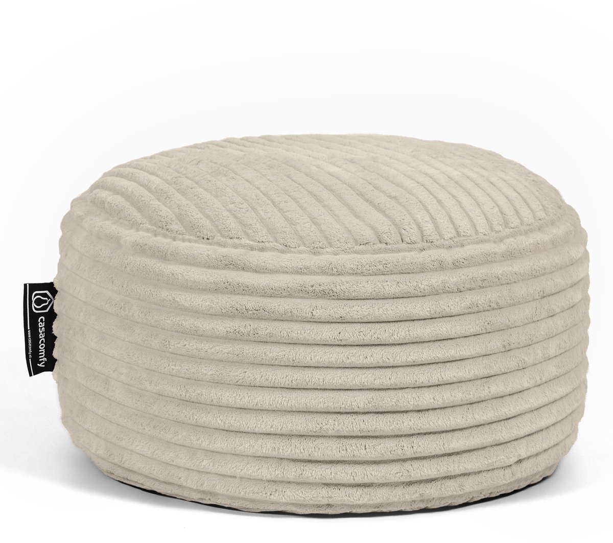 Casacomfy Poeffie - Poef - Groot Rond - Corduroy - 60x60x35 cm - Beige