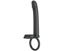 Pretty Love - Moses - Dildo met Cockring en Scrotumring - Zwart