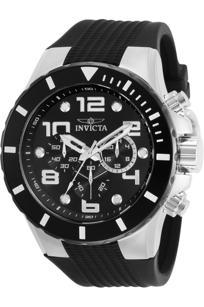 Invicta Pro Diver 30776 Heren Horloge - Waterdicht - Analoog - Quartz Uurwerk - Roestvrij Staal met zwarte Wijzerplaat - 50mm