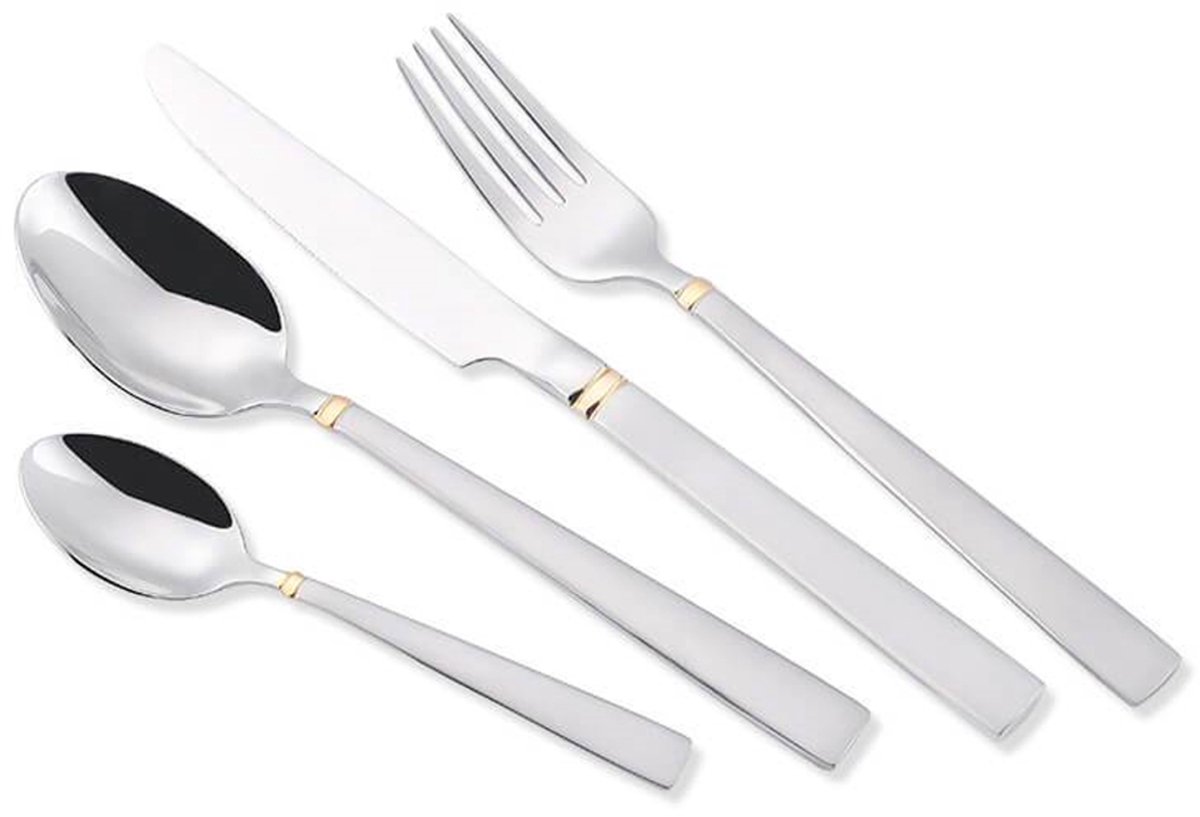 Maestro - Bestek set 24 stuks voor 6 personen gemaakt van 18/10 roestvrij staal - Zilver/Goud
