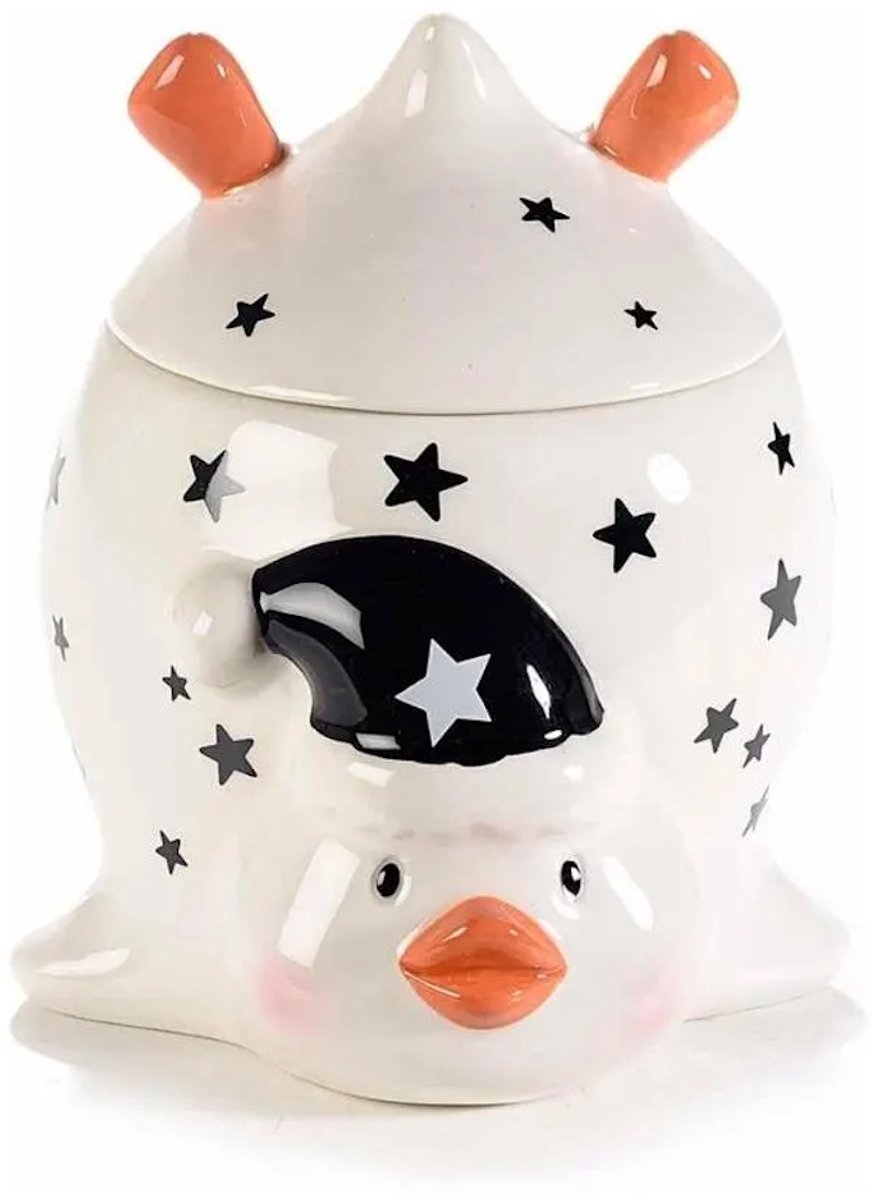 Keramische voorraadpot Pinguin - Wit - 12 x 13 x 13,5 cm - Keramiek