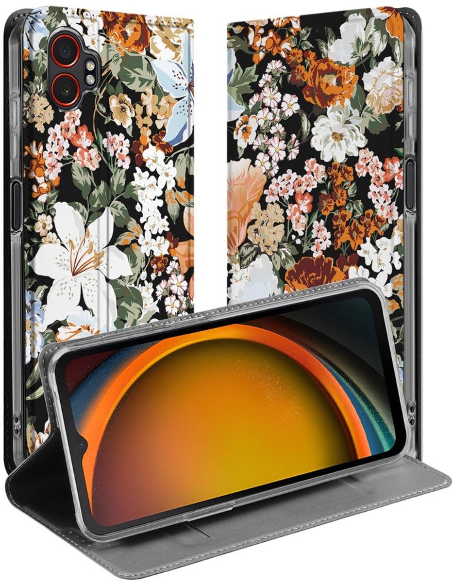 Samsung Galaxy Xcover 7 Pro Smart Cover Hoesje Dark Flowers