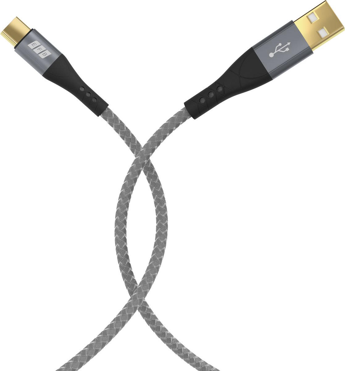 EFB Elektronik USB-AC-00003 USB-kabel USB 2.0 2 m USB A USB C Zwart, Grijs