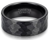 Ring Heren – Zwarte Ring Heren Wolfraam – Stalen Ring Mannen – Herenring zwart – Luxe Heren Ring – Mauro Vinci – Maat 14- Mauro Vinci®
